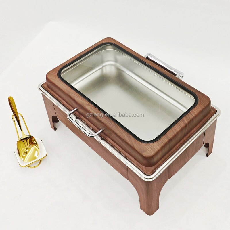 Square Stainless Steel Chafing Dish Manufacturer - Family Gathering Retro 9L for Hotel Food Warming & Wedding Ceremonies Fuel Heating