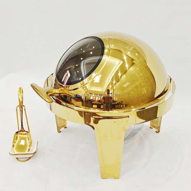 Stainless Steel Chafing Dish Manufacturer - Luxury Hotel Buffet Food Warmer Gold Round Unique for Wedding & Banquet