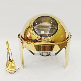 Stainless Steel Chafing Dish Manufacturer - Luxury Hotel Buffet Food Warmer Gold Round Unique for Wedding & Banquet