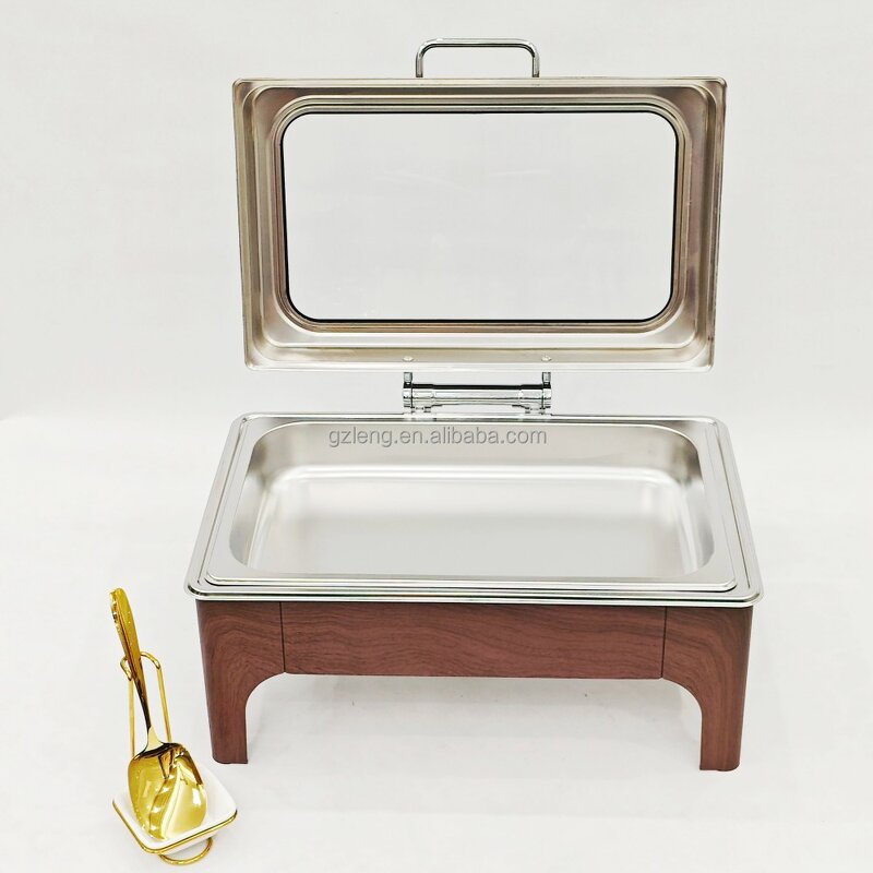 Square Stainless Steel Chafing Dish Manufacturer - Family Gathering Retro 9L for Hotel Food Warming & Wedding Ceremonies Fuel Heating