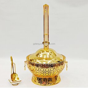 Stainless Steel Gold Chafing Dish Manufacturer - Practical & Beautiful 8L for Hotel Catering Fuel Heating Buffet Stove Food Warmer