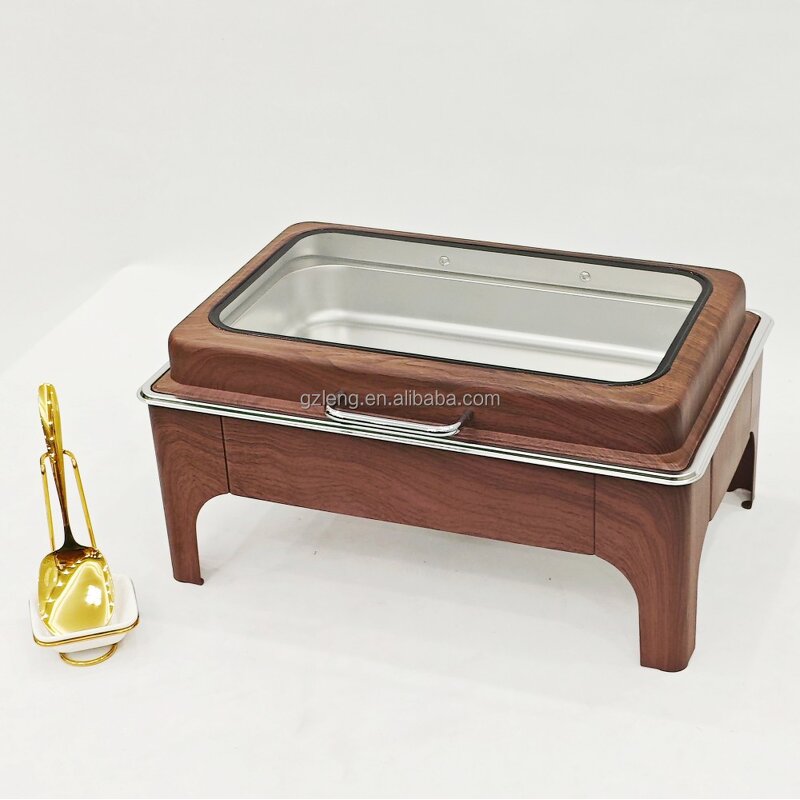 Square Stainless Steel Chafing Dish Manufacturer - Family Gathering Retro 9L for Hotel Food Warming & Wedding Ceremonies Fuel Heating