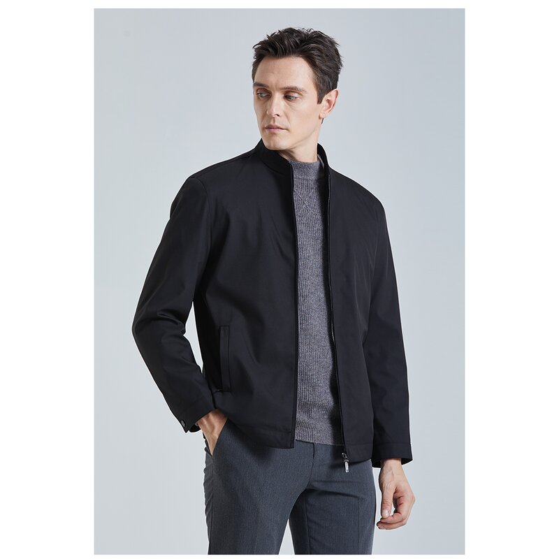 Men's Jacket Manufacturer - Spring Autumn New Business Short Style Standing Collar Male MJ-01