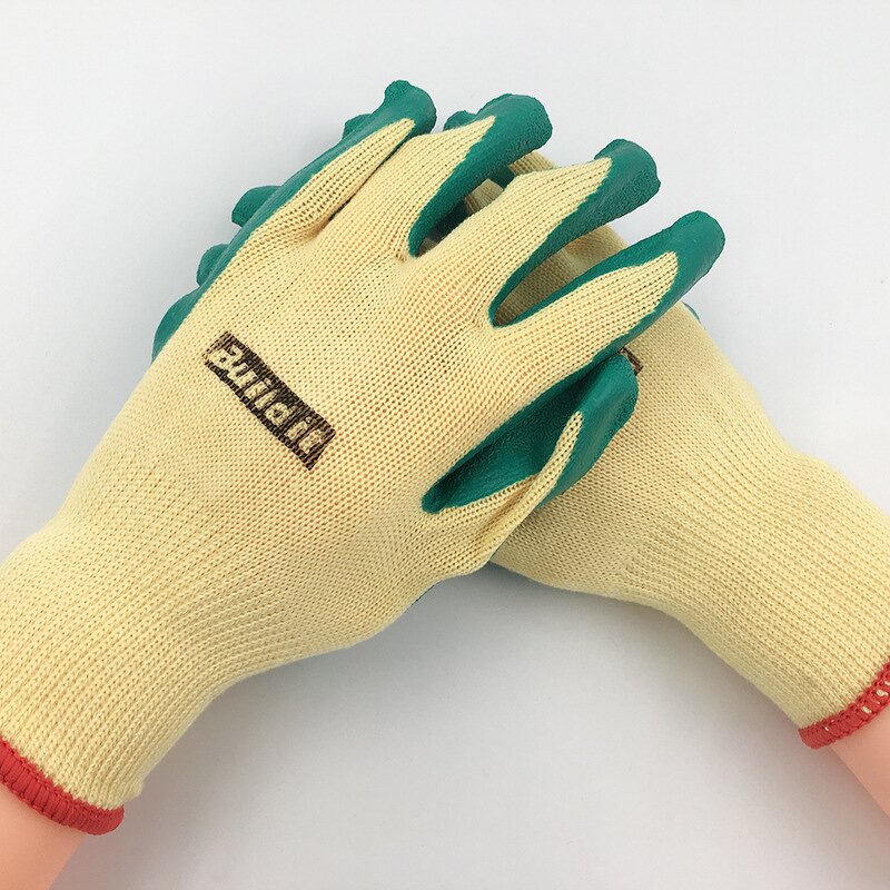 Safety Work Glove Manufacturer - Cotton Yarn Latex Wrinkled Coated Dipped for Gardening Household Construction