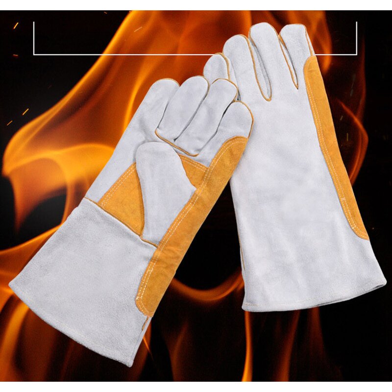 Welding Gloves Manufacturer - Wholesale Yellow Heat Resistant for Welders Cowhide Labor Protective Working