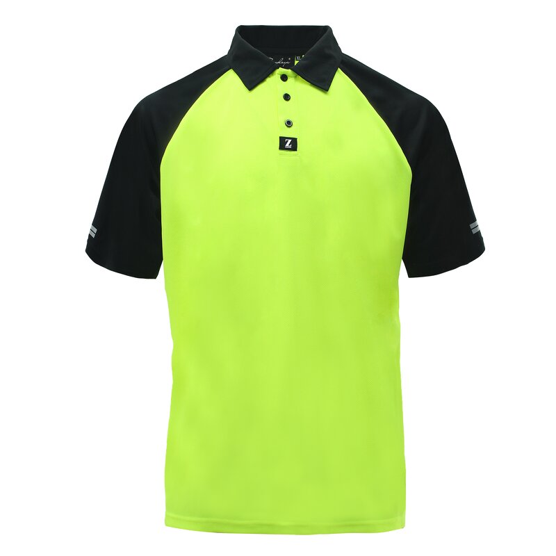 Men's Hi Vis Polo T-Shirt Manufacturer - 100% Polyester High Visibility Customizable Workwear Reflective Fluorescent for Summer RP-01S