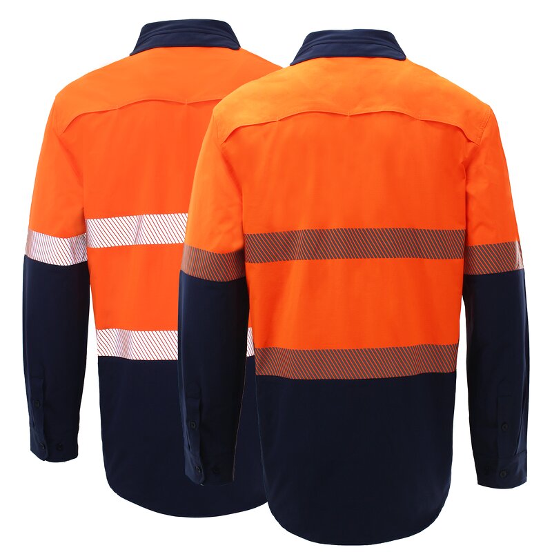 Hi Vis Workwear Shirt Manufacturer - Customized Logo 100% Polyester Ripstop Soft Safety Reflective for Engineering ZW470