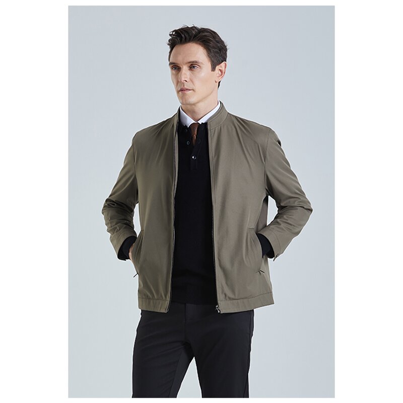 Men's Jacket Manufacturer - Spring Autumn New Business Short Style Standing Collar Male MJ-01