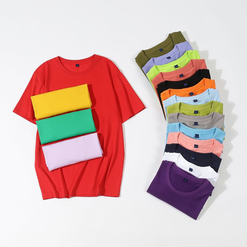 Casual T-Shirt Manufacturer - Wholesale 95% Cotton 5% Spandex 185gsm Short Sleeve Custom Plain for Man and Woman