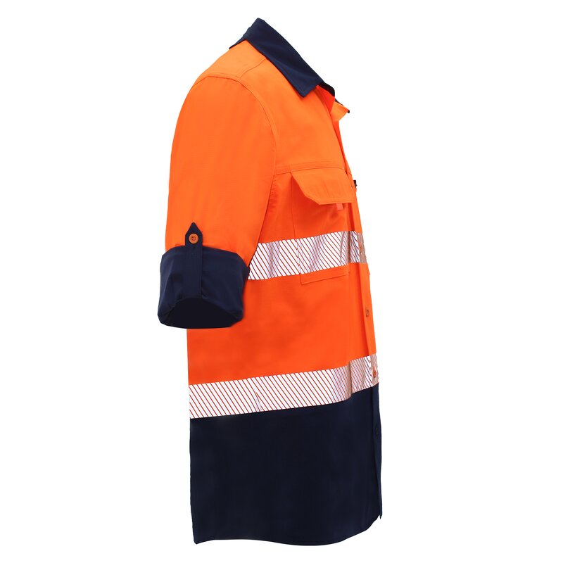 Hi Vis Workwear Shirt Manufacturer - Customized Logo 100% Polyester Ripstop Soft Safety Reflective for Engineering ZW470