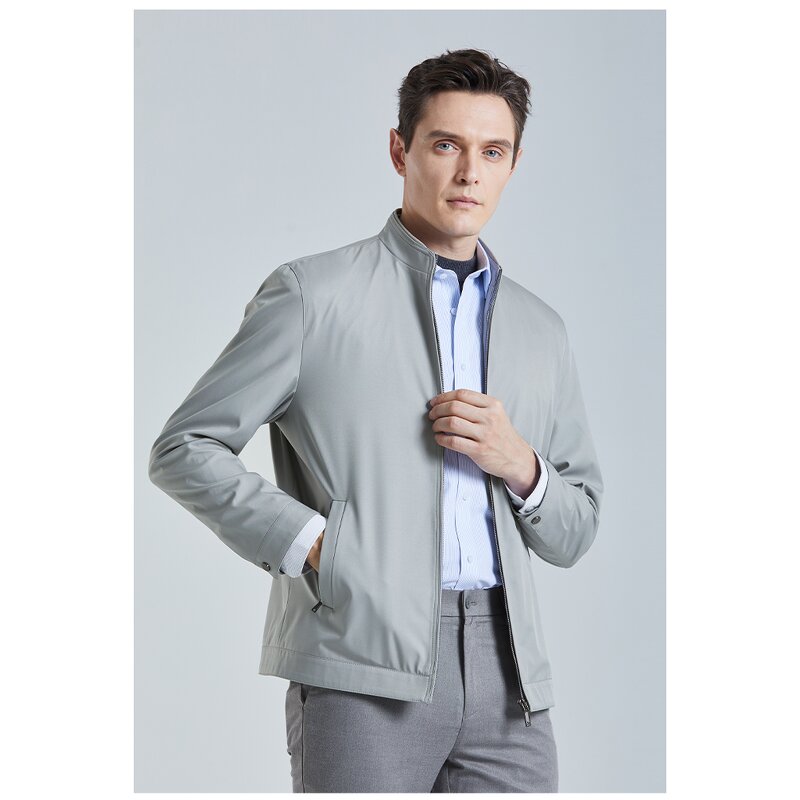 Men's Jacket Manufacturer - Spring Autumn New Business Short Style Standing Collar Male MJ-01