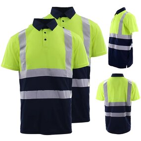 Hi Vis Polo Shirt Manufacturer - Work Wear with LED Flash Short Sleeve Safety Camisas Orange Green Reflective FG-01S