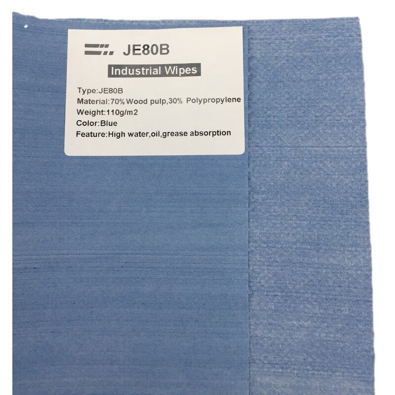 Cleanroom Jumbo Wipes Roll Manufacturer - Heavy Duty Multipurpose Industrial Cleaning 110gsm Lint Free Blue Woodpulp Polypropylene