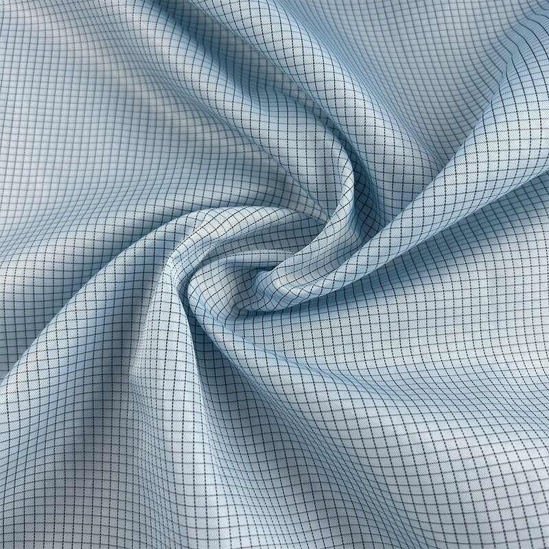 Antistatic ESD Fabric Manufacturer - GI Lint Free Washable Conductive 5mm Grid Polyester Carbon for Workwear
