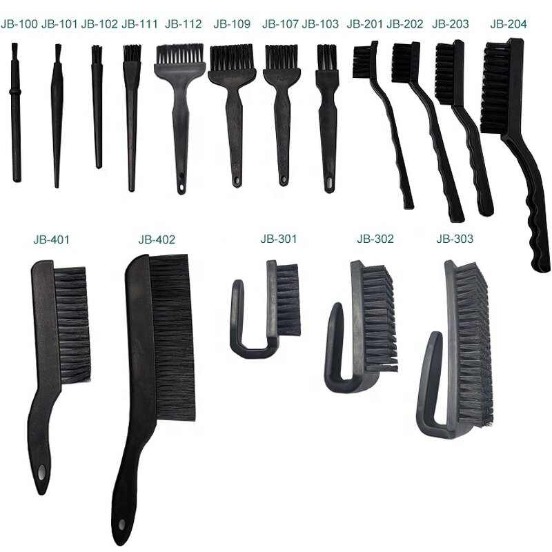 ESD Antistatic Nylon Brush Manufacturer - PCB Electronic Cleaning Durable Dissipative Polypropylene Conductive Plastic Handle