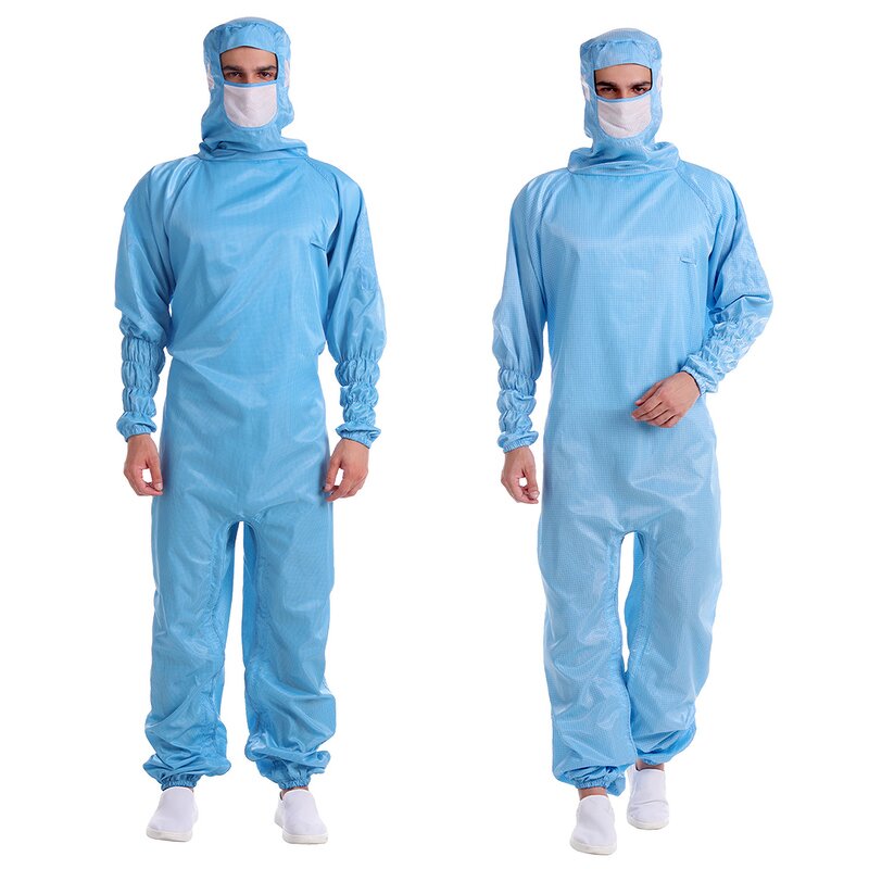 ESD Coverall Clothes Manufacturer - Cleanroom Working Lint Free Washable Pink White Blue Yellow Polyester Antistatic