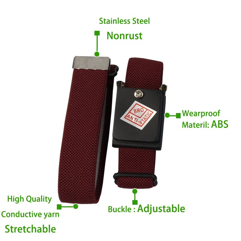 ESD Anti-static Wrist Strap Manufacturer - GI Adjustable Static Discharge Wireless Cordless Antistatic for Electronics