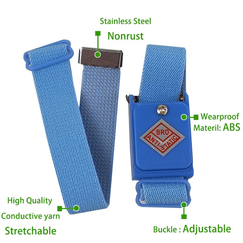 ESD Anti-static Wrist Strap Manufacturer - GI Adjustable Static Discharge Wireless Cordless Antistatic for Electronics