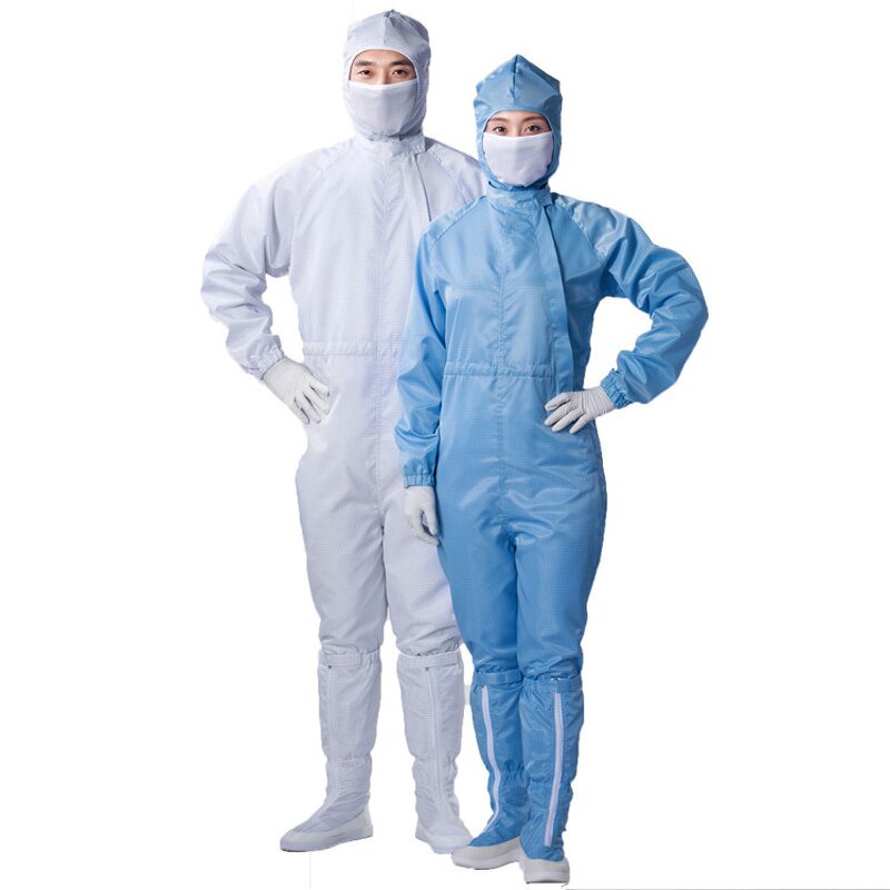 Antistatic ESD Apron Manufacturer - GI Wholesales Stripe Dustproof Adjustable Side Access Cleanroom Coverall