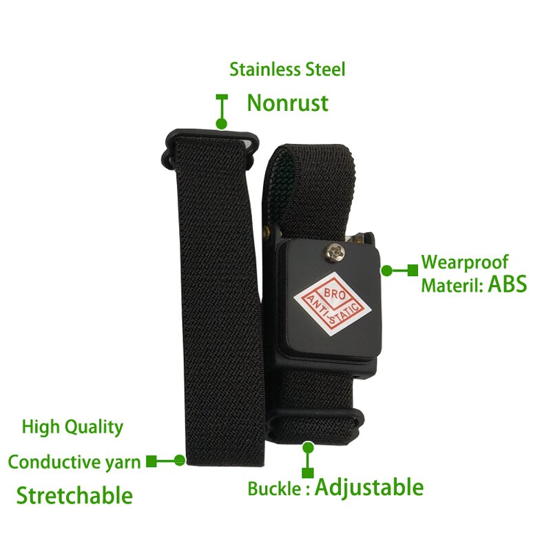 ESD Anti-static Wrist Strap Manufacturer - GI Adjustable Static Discharge Wireless Cordless Antistatic for Electronics