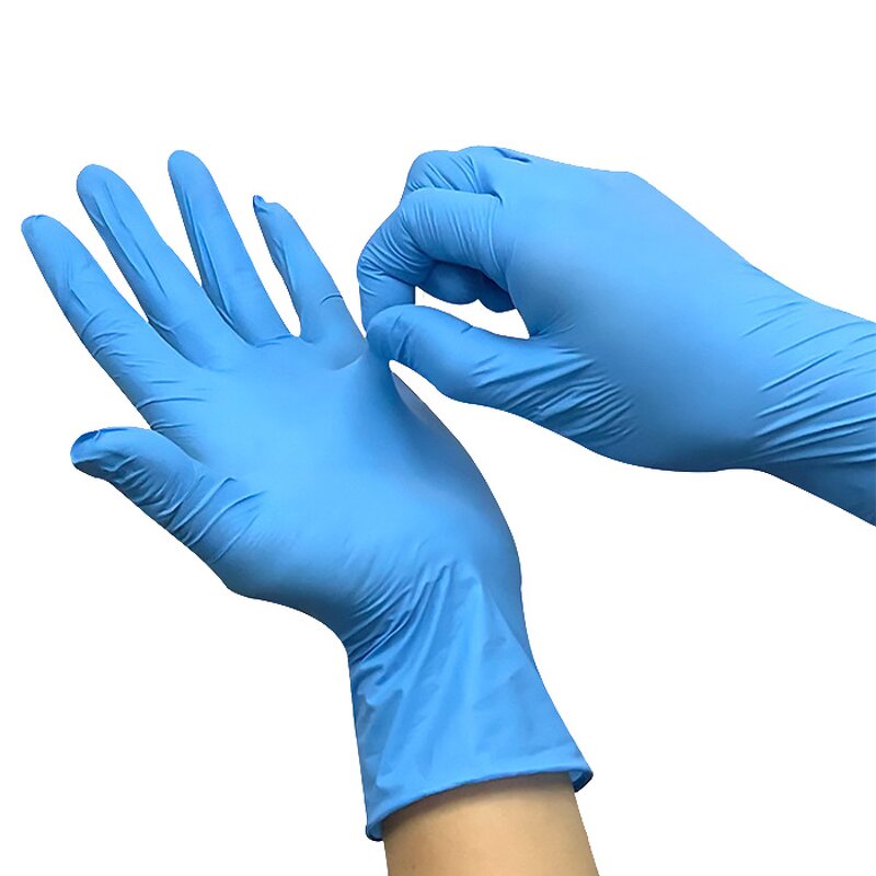 Disposable Nitrile Gloves Manufacturer - GI Wholesales Price Custom logo 9inch 100pcs Examination Work Powder Free White Blue