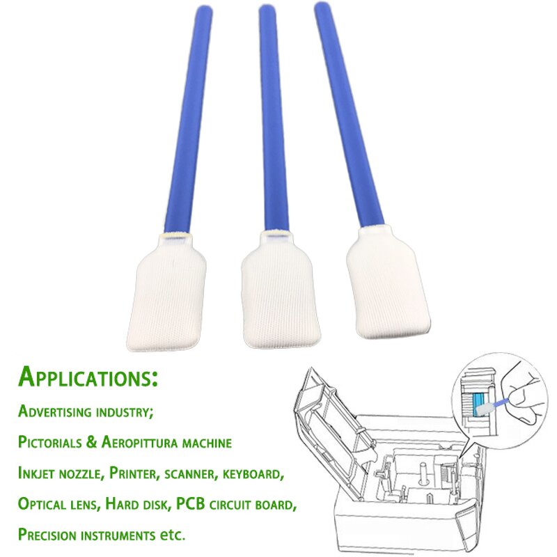 Printer Head Cleaning Swab Manufacturer - Lint Free Cleanroom Printer Nozzle Dust-Free Flat