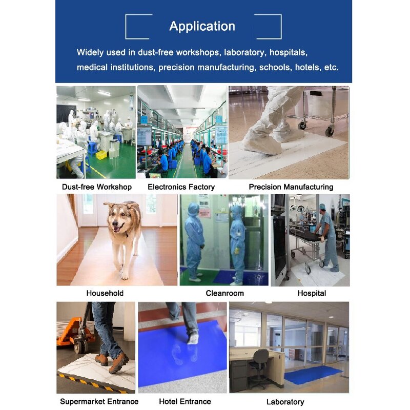 Cleanroom Sticky Mat Manufacturer - Factory Supply 30 Sheets LDPE White Peelable Disposable Dust Removal