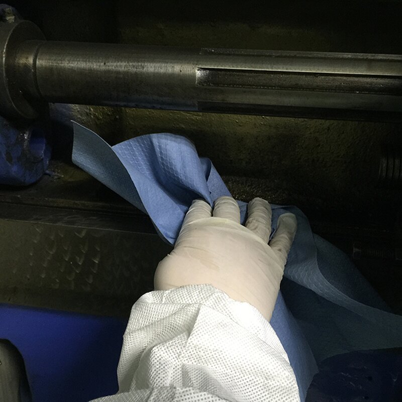 Cleanroom Jumbo Wipes Roll Manufacturer - Heavy Duty Multipurpose Industrial Cleaning 110gsm Lint Free Blue Woodpulp Polypropylene