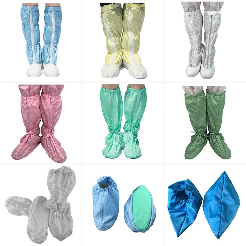 Cleanroom ESD Canvas Shoes Manufacturer - GI Cheap Price Washable Unisex Labor Working PU Sole White Dark Blue