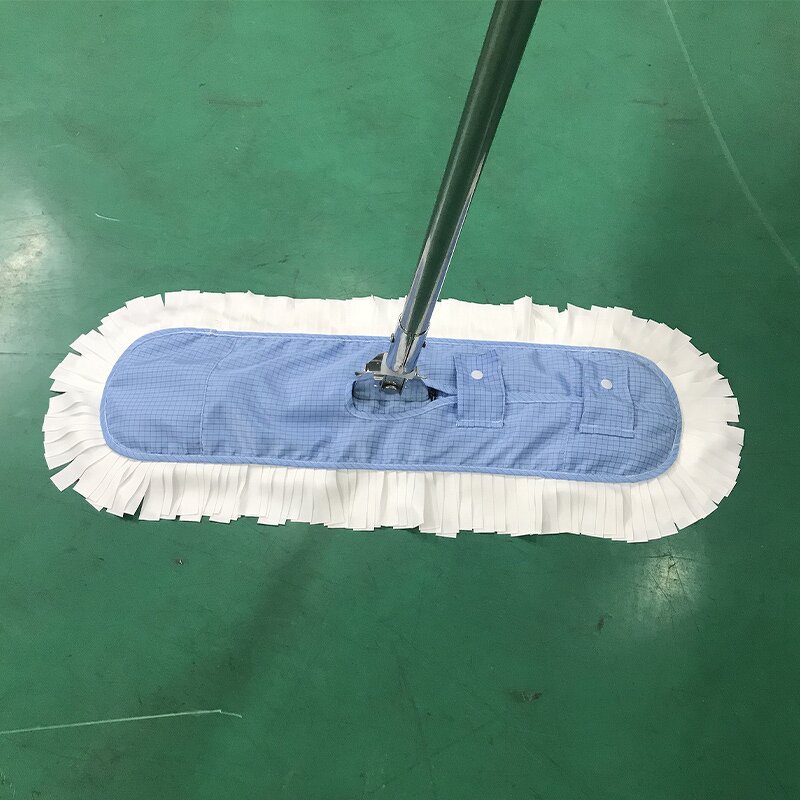 Cleanroom ESD Microfiber Mop Manufacturer - Cleaning Dust Adjustable Lint Free 45x17cm Stainless Steel Handle for Laboratory