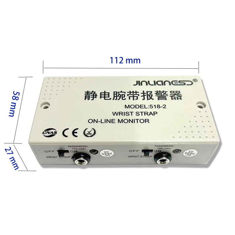 ESD Wrist Strap Monitor Manufacturer - GI 518-2 Double Workstation Electrostatic Wristband Alarm Online