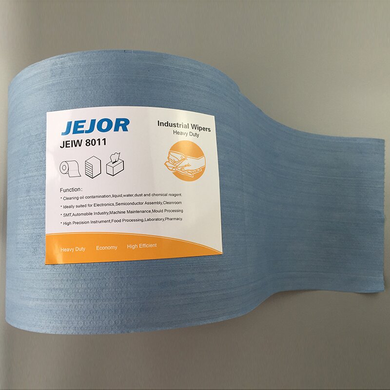 Cleanroom Paper Wipes Roll Manufacturer - Multi-purpose Industrial Cleaning Heavy Duty 100gsm Lint Free Blue Jumbo