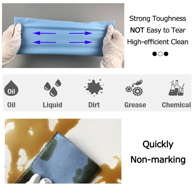 Cleanroom Wipes Roll Manufacturer - GI Industrial Cleaning Heavy Duty Lint Free 70% Cellulose 30% Polypropylene Nonwoven Blue