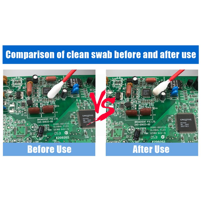 Cleanroom Polyester Swabs Manufacturer - PCB Industrial Cleaning Lint Free Long Handle