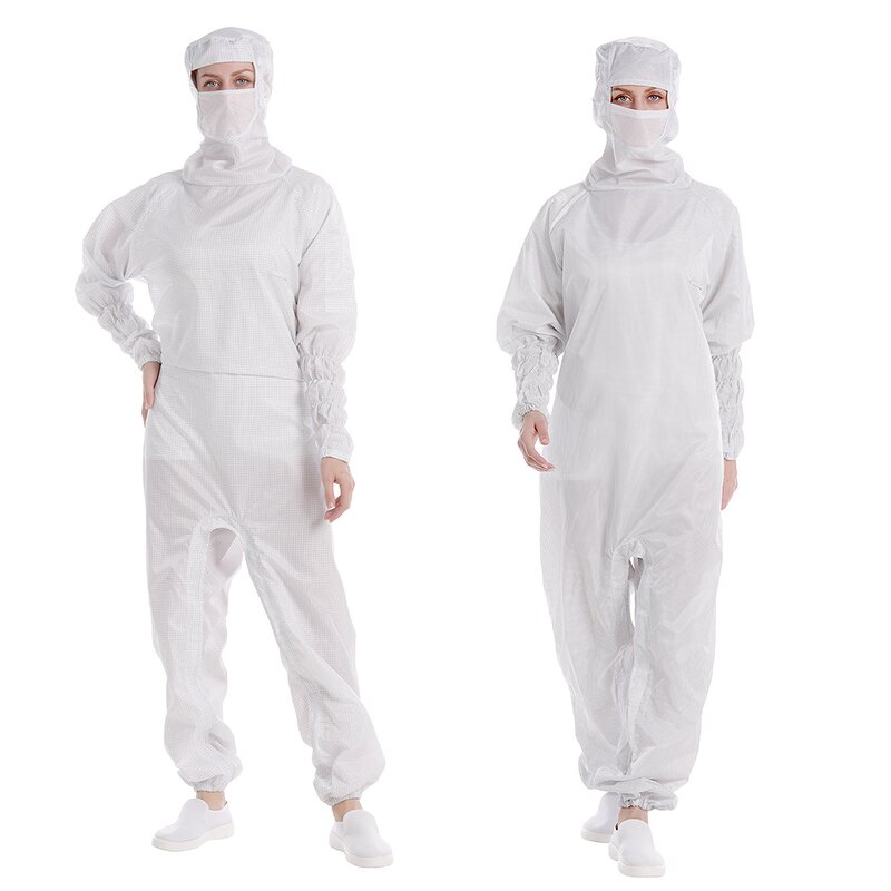 ESD Coverall Clothes Manufacturer - Cleanroom Working Lint Free Washable Pink White Blue Yellow Polyester Antistatic