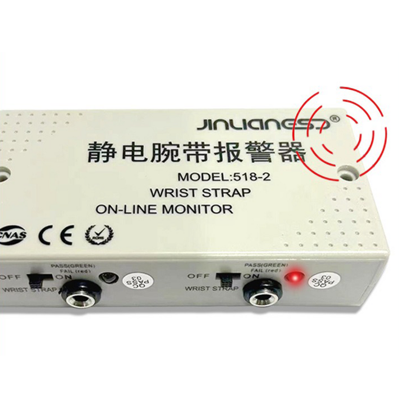 ESD Wrist Strap Monitor Manufacturer - GI 518-2 Double Workstation Electrostatic Wristband Alarm Online