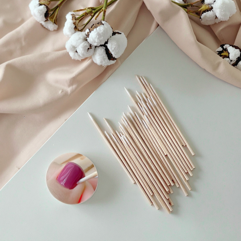 Cleanroom Cotton Bud Manufacturer - Professional Biodegradable 1mm Mini Pointed Tip Wooden Stick Cosmetic for Makeup