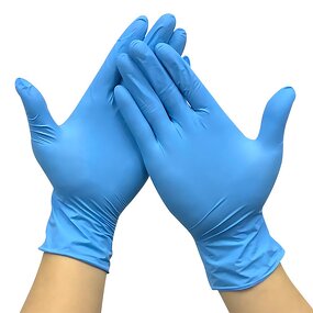 Disposable Nitrile Gloves Manufacturer - GI Wholesales Price Custom logo 12inch 100pcs Examination Work Powder Free Blue White