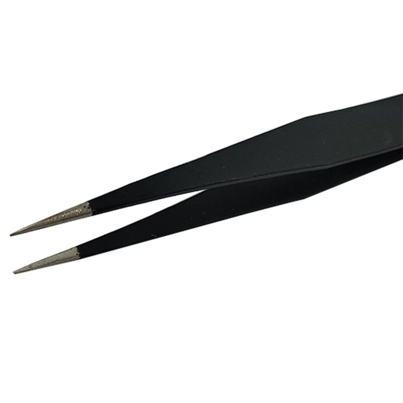 ESD Anti-static Tweezer Manufacturer - Eyelash Extension Industrial Components Maintenance Stainless Steel Black