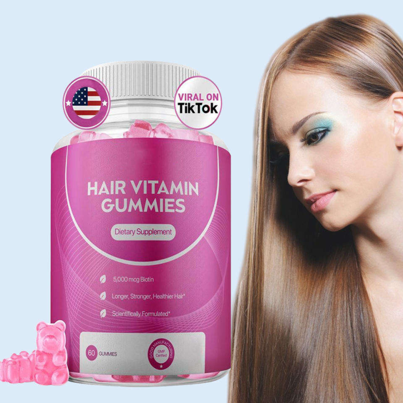 Hair Vitamin Gummies Factory - OEM GMP Hot Selling Hair Skin Nail Health Dietary Supplements