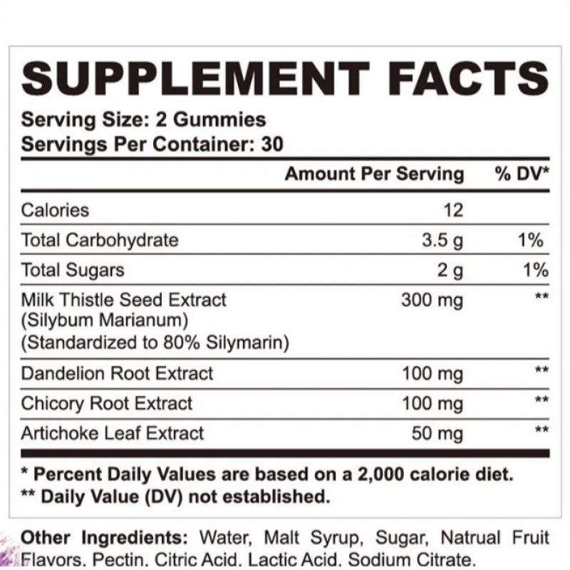 Liver Detox Gummies Manufacturer - GMP Factory High Absorption Potency 28-in-1 Milk Thistle Vinegar