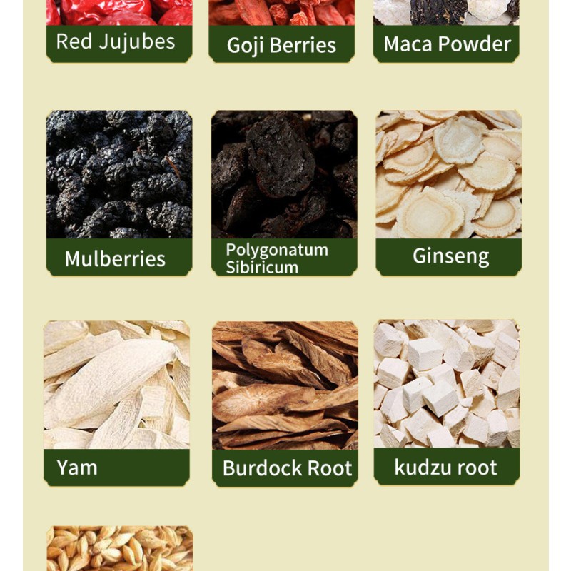 Ginseng Tea Manufacturer - Private Label Red Jujubes Mulberries Goji Berries Burdock Root Maca