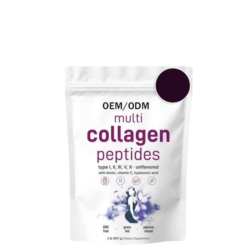 Collagen Powder Factory - GMP OEM Supply Multi-Collagen with Hyaluronic Acid Biotin Vitamin C