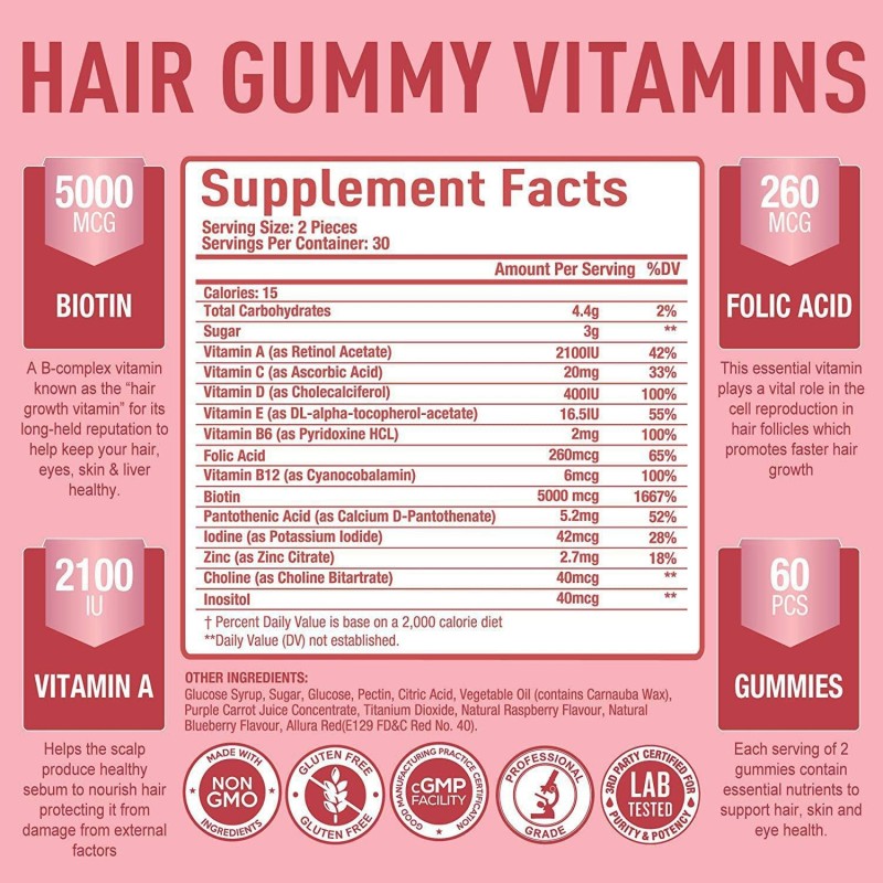 Multi Vitamin Gummies Factory - OEM GMP Natural Multi Vitamin Hair Nail Biotin Halal Gummy