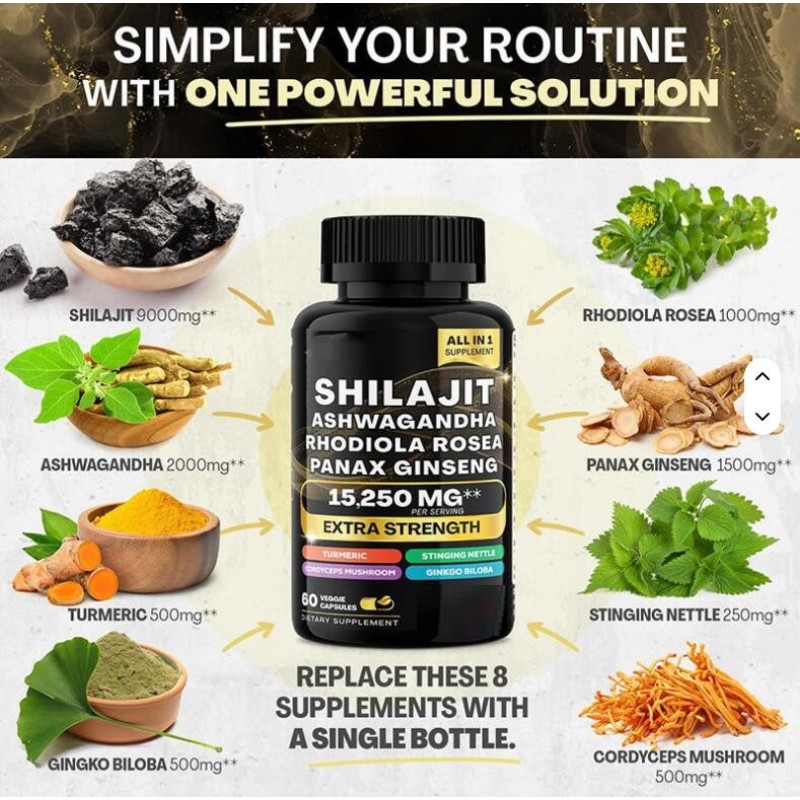 Shilajit Capsules Manufacturer - Factory Private Label Vegan Gold Grade Natural Ginseng Effective