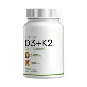 Vitamin D3 K2 Softgel Factory - Gmp Factory OEM Vitamin D3 K2 5000IU 100mcg with Sunflower Oil