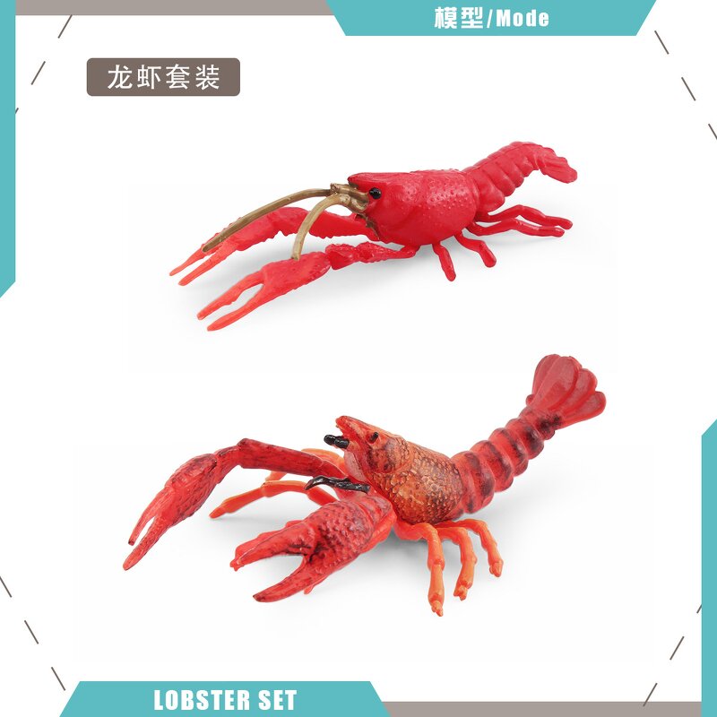 Freshwater Crayfish Model Manufacturer - Lelewu Simulation Marine Animal Red Crayfish Crystal Long Arm Shrimp Solid Decoration