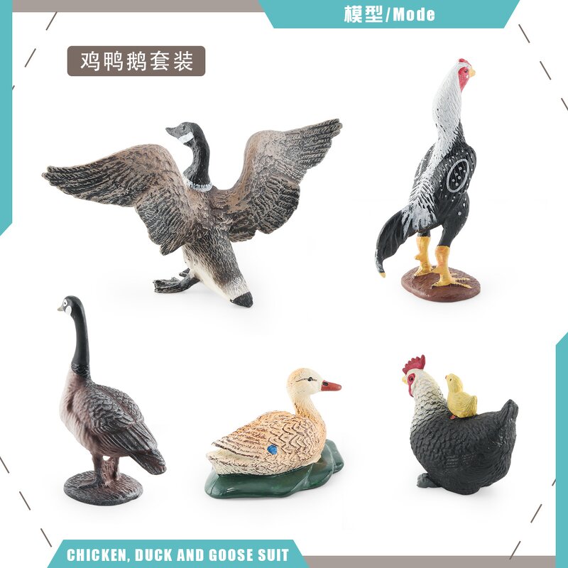 Farm Poultry Animal Model Manufacturer - Lelewu Simulation Female Fighting Hen Back Chick Canada Goose Chicken Duck Goose Decoration