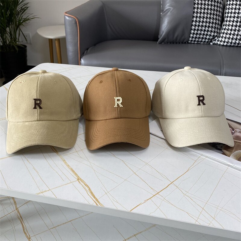 Women's Baseball Cap Manufacturer - Fufan Spring Autumn Casual All-match Fashion Sunscreen Patch Cloth R Letter