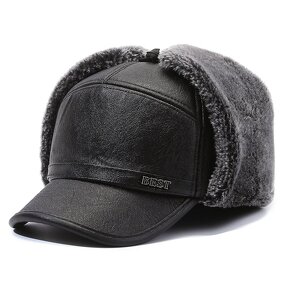 Men's Leather Hat Manufacturer - Nunu Human Winter Season Ear Warm Old Father Lei Feng Baseball Cap